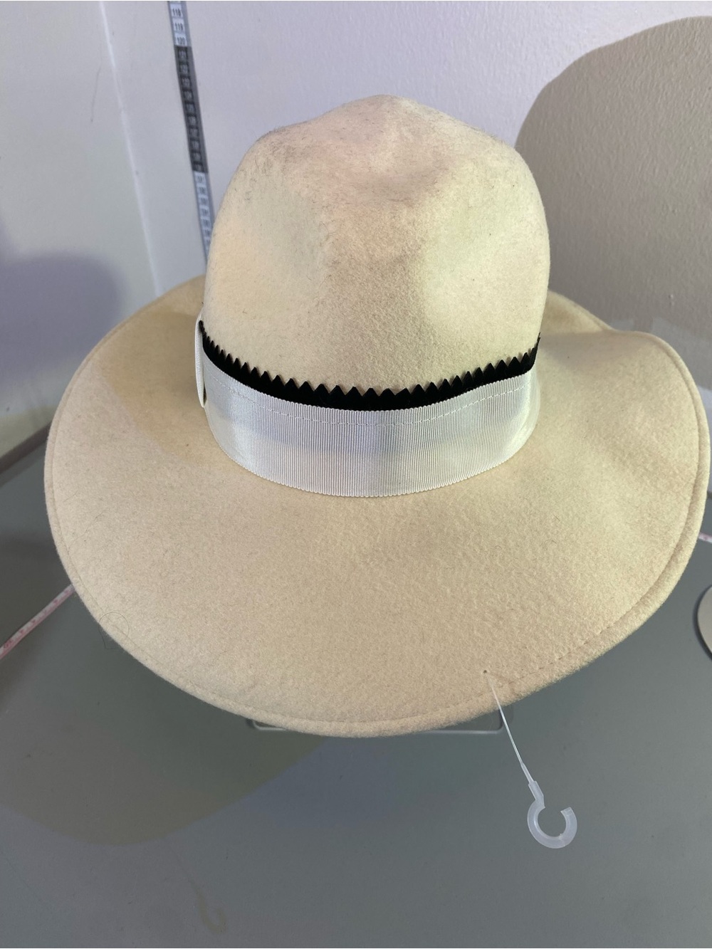 Georgette Cream Felt Fedora Vintage  with White Trim hat Made in Canada Rare
